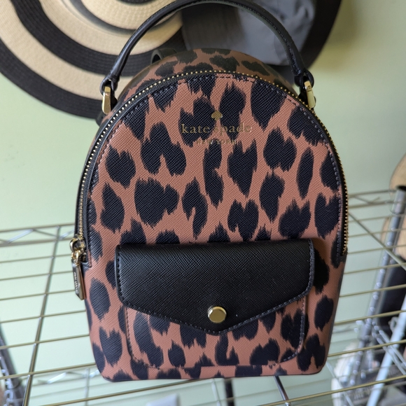 kate spade Handbags - kate spade Leopard Print Mini Backpack - Brown/Black